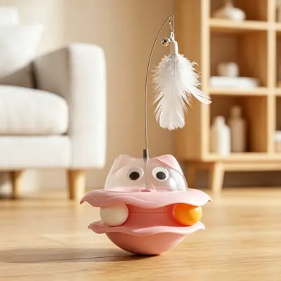 Игрушка для кошек Roly-Poly Puzzle Food Dispensing Toy Little Monster, самостоятельная игра, снятие скуки, перьевая дразнилка-удочка для кошек, игрушки для кошек оптом - 8
