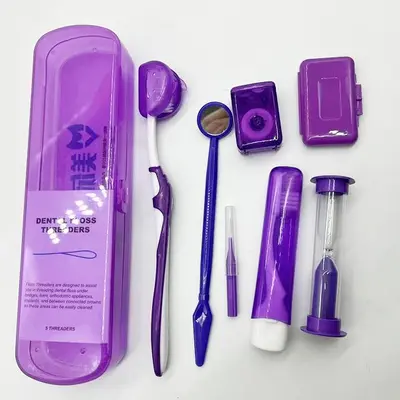 Kieferorthopädisches Mundpflege-Set, 8-teilig, Zahnarzt - 5