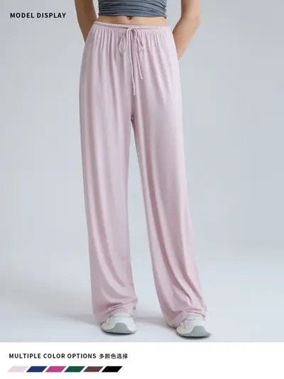 Kadın Büzgülü Geniş Paçalı Yoga Pantolonu İnce Yaz Modeli