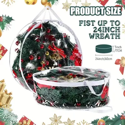 Transparente PVC-Aufbewahrungstasche für Weihnachtskränze mit Reißverschluss