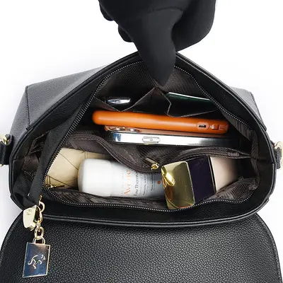 Damen-Umhängetasche aus echtem Weichleder, elegant und lässig - 5