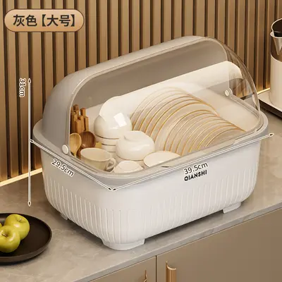 Kitchen cabinet with lid, dishware storage, dustproof - 10
