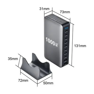 1000W GaN PD Charger 10-Port Multifunctional 1000W Adapter New 950W Multi-Port Charger
