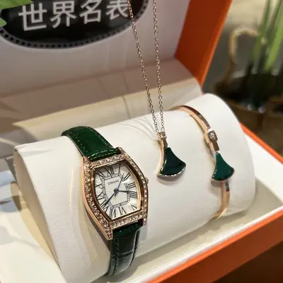 Retro Barrel-Shaped Women's Watch Roman Dial Leather Waterproof - 10
