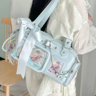 2026 Neues Modell Großer Fassungsvermögen 2D Schuluniform Schmerzpaket Mode Einfach Verfolgung Star Academy Stil Einschulter Handtasche Tragetasche