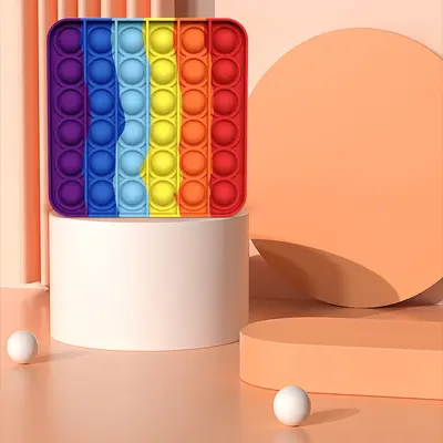 Rainbow Pop It Fidget Stress Relief Toy for Children - 8