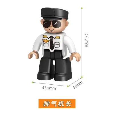 LEGO Compatible Large Brick Accessories, Minifigures and Character Figures, Police Roles - 12