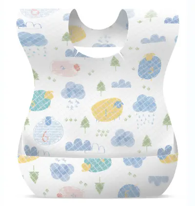 Muchen disposable bibs for babies, independent packaging, non-washable waterproof pockets, baby bibs, non-woven drool bibs, ready for sale - 7