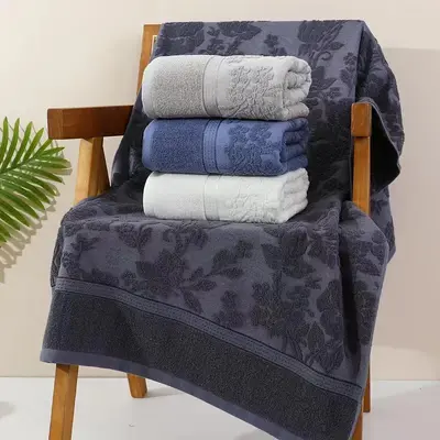 Pure Cotton Jacquard Bath Towel Set, 50×90/70×140 cm