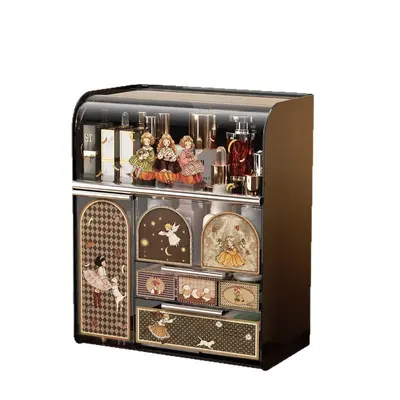 Desktop vintage-style dustproof large-capacity cosmetics organizer - 6
