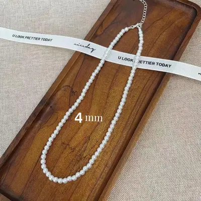 Französische leichte Luxus-Imitation Perlenkette für Damen, ins-Stil, gehobenes Gefühl, elegante Ausstrahlung, vielseitig einsetzbar, modische Schlüsselbeinkette, Influencer-Halskette - 11