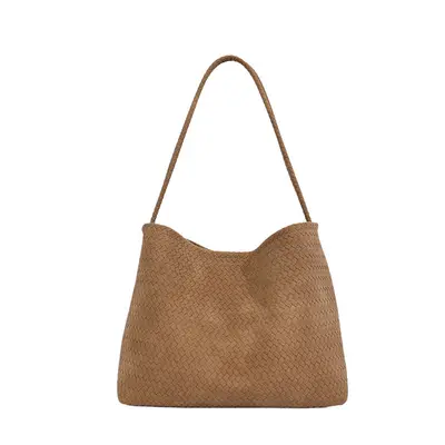Large Woven Tote Bag for Women, Soft Single Shoulder, Korean Style - 7