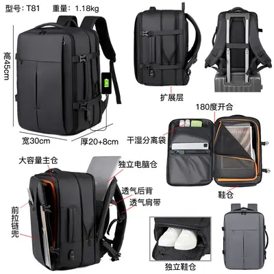 Neue multifunktionale Laptop-Rucksäcke mit großem Fassungsvermögen für Geschäftsreisen, Reisegepäck, Herren-Business-Rucksäcke - 3