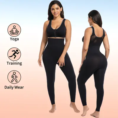 Plus Size High-Waist Tummy Control Yoga Pants for Running and Training - 2