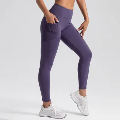 Women's Peach Butt Yoga Leggings with Side Pockets - 9