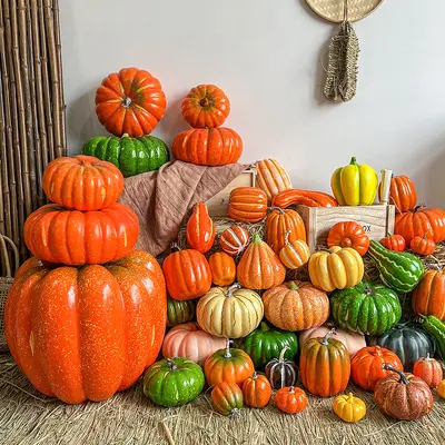 Artificial Pumpkin Model for Halloween and Harvest Festival Decoration