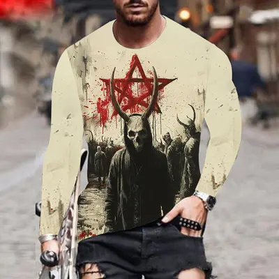 Halloween-Langarmshirt mit Spinnennetz, 3D-Druck - 12