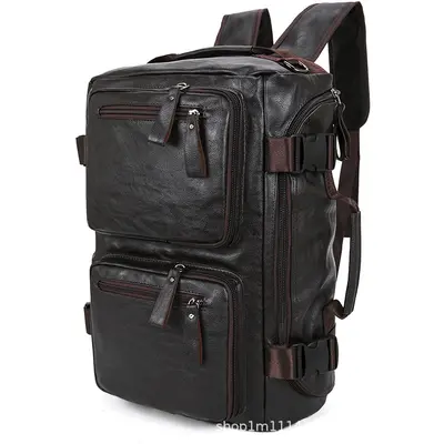 Modischer Rucksack im Ledersteil-Look mit Laptopfach, multifunktional - 6