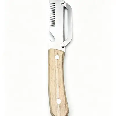 Multifunctional Onion Cutter with Wooden Handle and Bottle Opener, 2-in-1