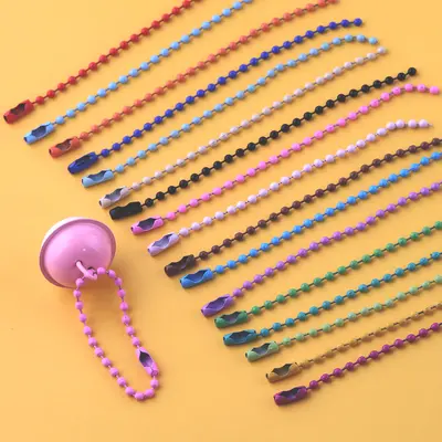 DIY takı aksesuarı renkli boncuk zinciri 10cm, Pindou yuvarlak boncuk demir boncuk zinciri, fırın boyalı zincir, etiket askı zinciri, asılı parça zinciri, Gu Ka zinciri