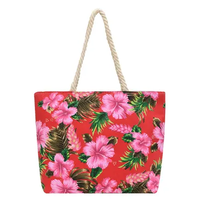 Printed Canvas Shoulder Bag, Floral Pattern, Large Capacity Tote Bag - 10