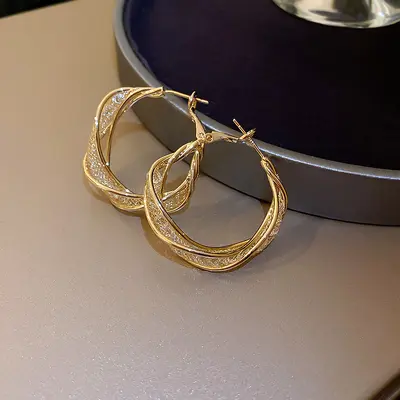 Vintage Hong Kong tarzı küpeler 2026 yeni üst düzey metal saplama küpeler niş moda çok yönlü küpeler kadınlar için toptan - 10