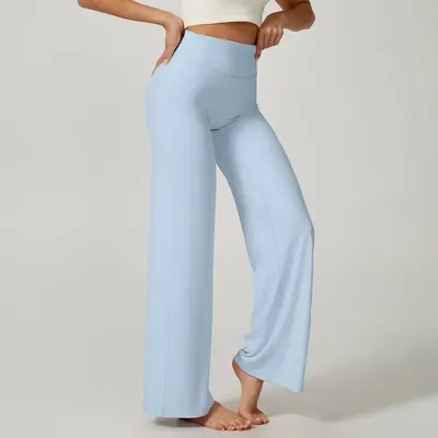 Damen-Outdoor-Freizeithose mit geradem Bein, weite Yogahose - 11