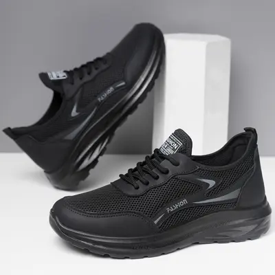 Men's Sports Shoes, Breathable Mesh Upper, Soft Thick Sole
