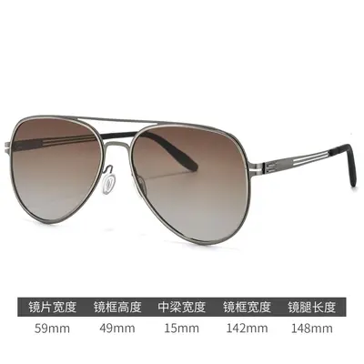 Herren-Sonnenbrille Polarisiert Doppelsteg Piloten-Form Große Größe UV-Schutz - 8