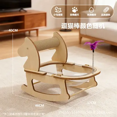Space Capsule Cat Bed, Acrylic and Solid Wood, All-Season Cradle - 7