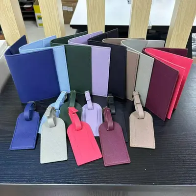 Cross-border PU leather lightweight portable passport holder travel ticket holder multifunctional passport bag luggage tag in stock - 3