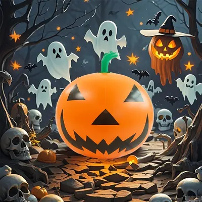 Cross-border Halloween Inflatable Pumpkin Light PVC Glowing Pumpkin Decoration Yard Display Festival Party Decoration Supplies