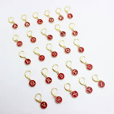 DIY Jewelry Accessories, Double-Sided Pendant, Key Clasp, 26 English Letters, Alloy - 7
