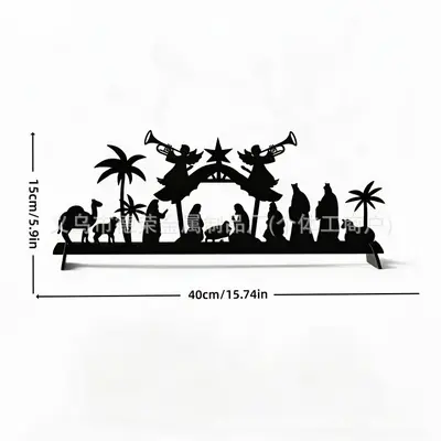 Schwarze Metall-Weihnachtsdeko für den Tisch mit Eisen-Silhouette zum Aufhängen - 7