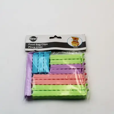 Şeker Renkli Plastik Poşet Ağız Kapatma Klipsi, 10 Adet