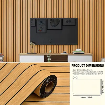 3D Self-Adhesive Wood Grain Wall Sticker, Waterproof - 11