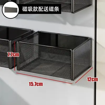Refrigerator magnetic storage shelf, no-installation door back storage shelf, entrance mask key umbrella magnetic storage shelf - 7