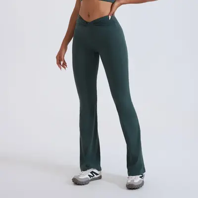Kadın mikro paça yoga pantolonu, yüksek esneklik, nefes alabilir, düğümlü bel bandı - 11