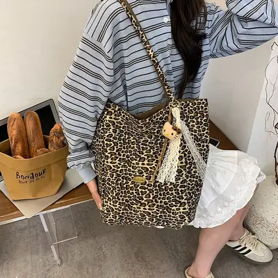 Large-Capacity Leopard Print Women's Commuter Tote Bag, 2026 Model - 9