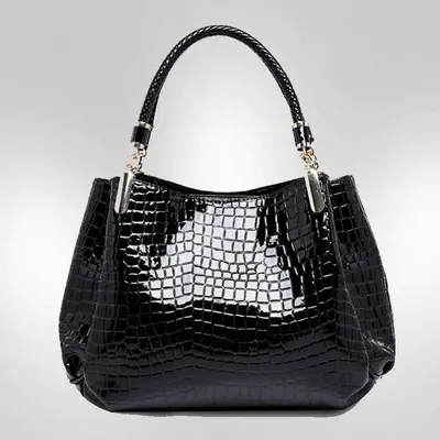 Crocodile Pattern Portable Shoulder Bag for Middle-Aged Women - 6