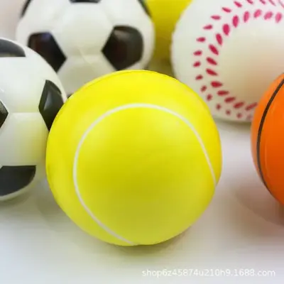 63 mm PU Köpük Dekompresyon Stres Topu, Çocuklar İçin Futbol Basketbol Tenis - 10