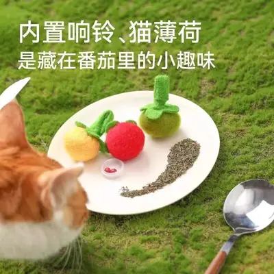 Cat teaser toy, tomato beads with bell - 4