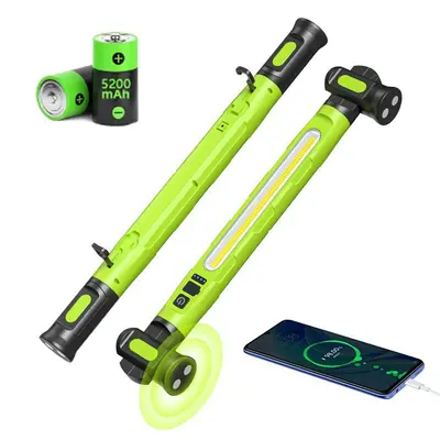 COB Rechargeable Magnetic Auto Repair Work Light with Hook, Multi-Light Source - 9