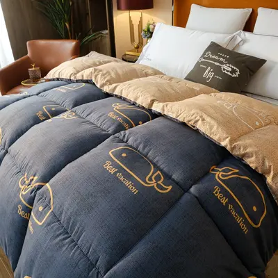 Waschbaumwollbettdecke Frühlings- und Herbstbettdecke verdickte Wärmebettdecke Bettdeckenkern Studentenschlafsaal Einzelbett Doppelbett Baumwollbettdecke