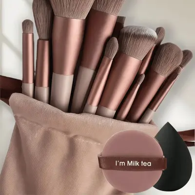 13-Piece Makeup Brush Set, Soft Bristles, with Brush Bag