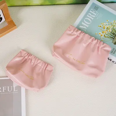 New Mini Ruched Pouch Clutch Bag Women's Portable Storage Lipstick Cosmetic Bag Large Capacity Coin Purse Custom Logo - 9