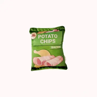 Patates cipsi serisi peluş köpek oyuncağı, çıngıraklı kağıt sesli, ısırmaya dayanıklı - 8