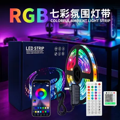 24V Bluetooth RGB LED Şerit Işık Seti, Ses Algılamalı, Oyun Odası İçin