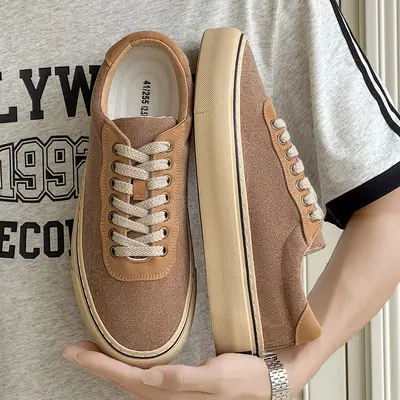 Men's Thick-Sole Distressed Canvas Shoes, Lightweight, Summer, Model 2533
