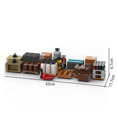 Small Particle MOC Building Blocks for Kids, Warehouse Model, Gift